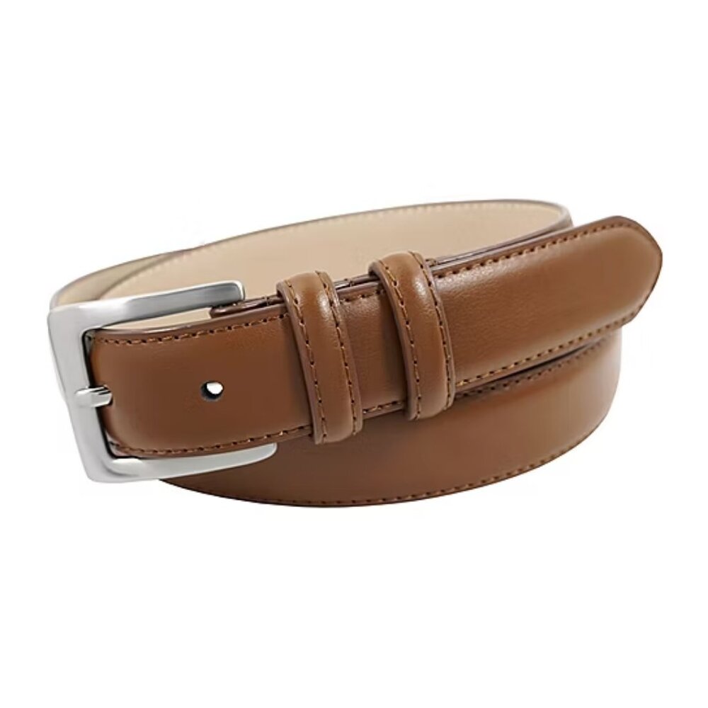 Status 1.25" Top Grain Mens Belt - Cognac, Sz 56 925193